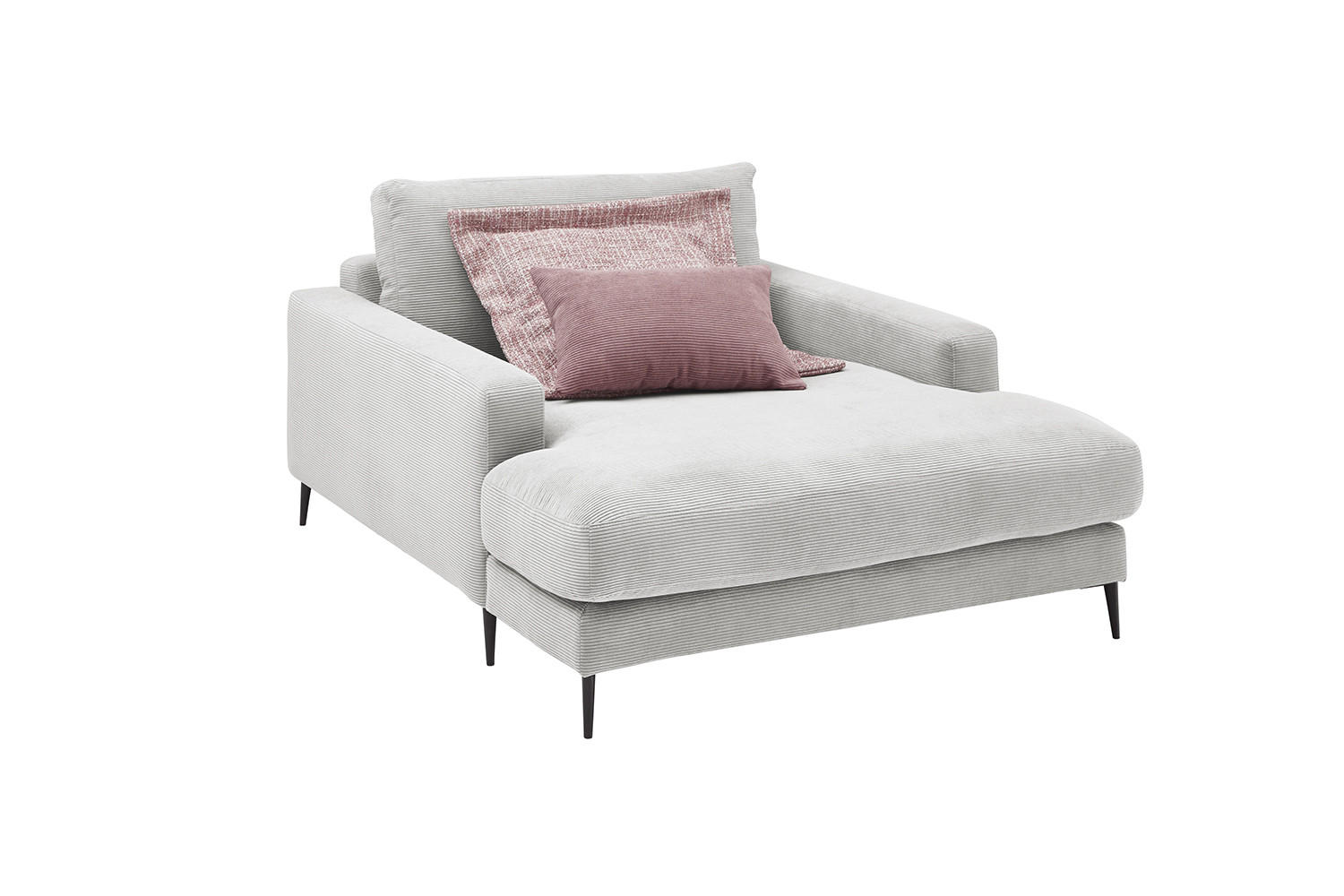 LONGSEAT CARA Silber Cord - Silberfarben/Schwarz, Textil/Metall (132/84/170cm) - KAWOLA
