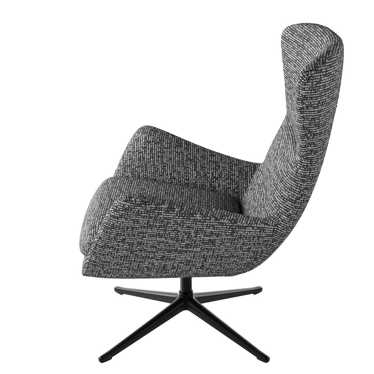 SESSEL mit Kreuzfuß - Schwarz/Grau, Textil/Metall (84/99/96cm) - home24