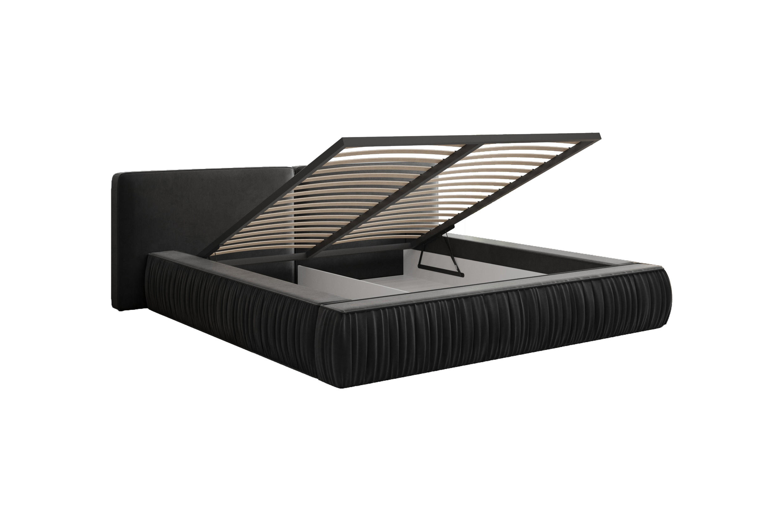 POLSTERBETT - Bett 08 - 180x200 - Schwarz (Riviera 100) - Schwarz, Holzwerkstoff (180/200cm) - Möblo