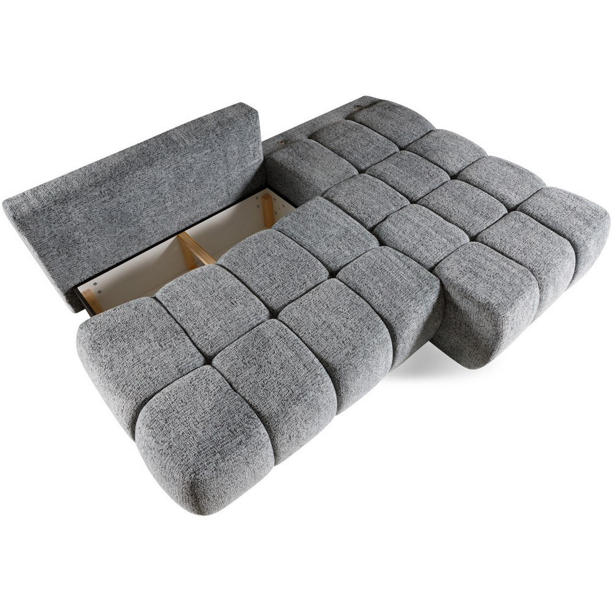 ECKSCHLAFSOFA Terio mit Bettkasten, rechts, Grau - Grau, Textil (225/172cm) - Beautysofa