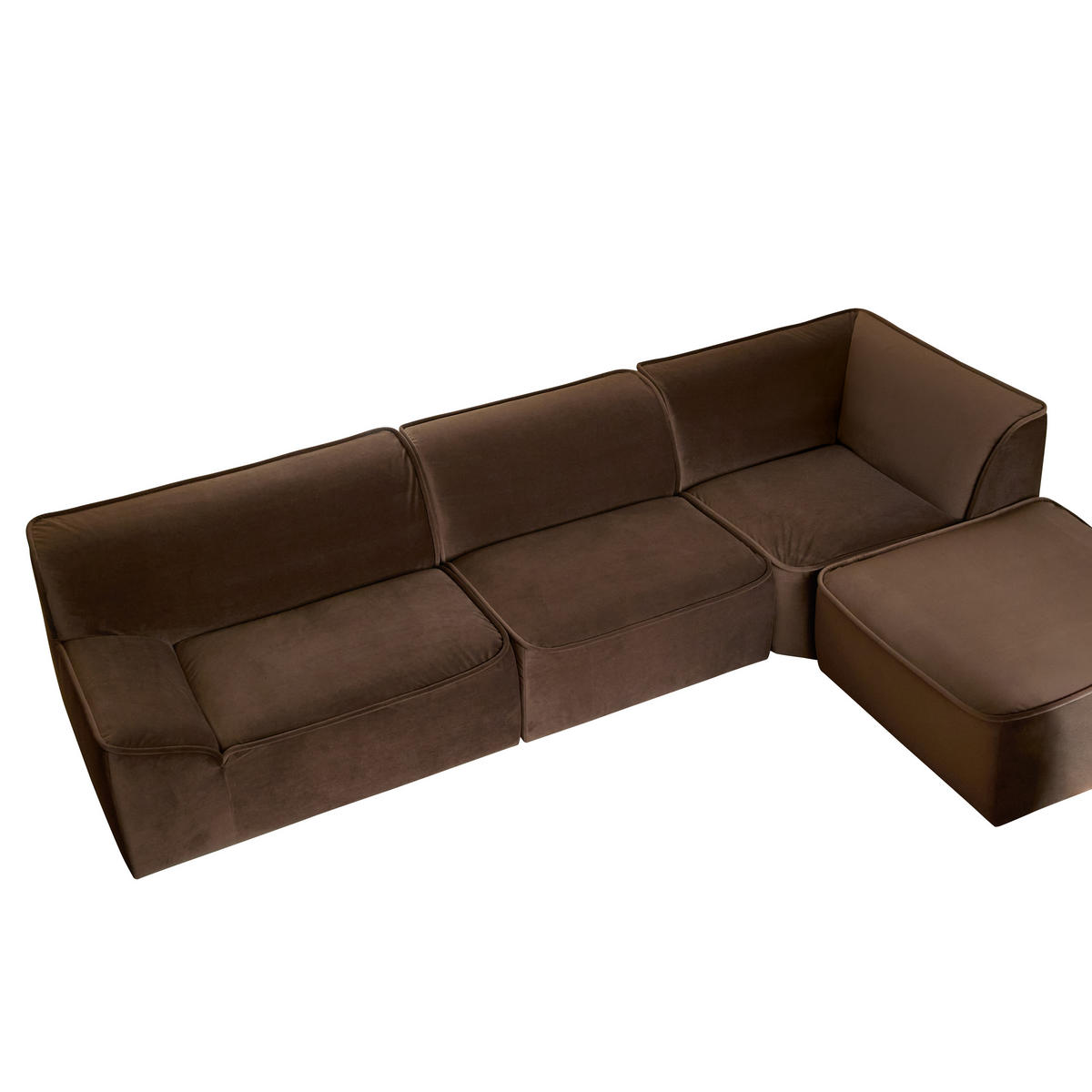 SOFA Quinto Braun aus Stoff - Braun, Textil (315/73/185cm) - Tikamoon