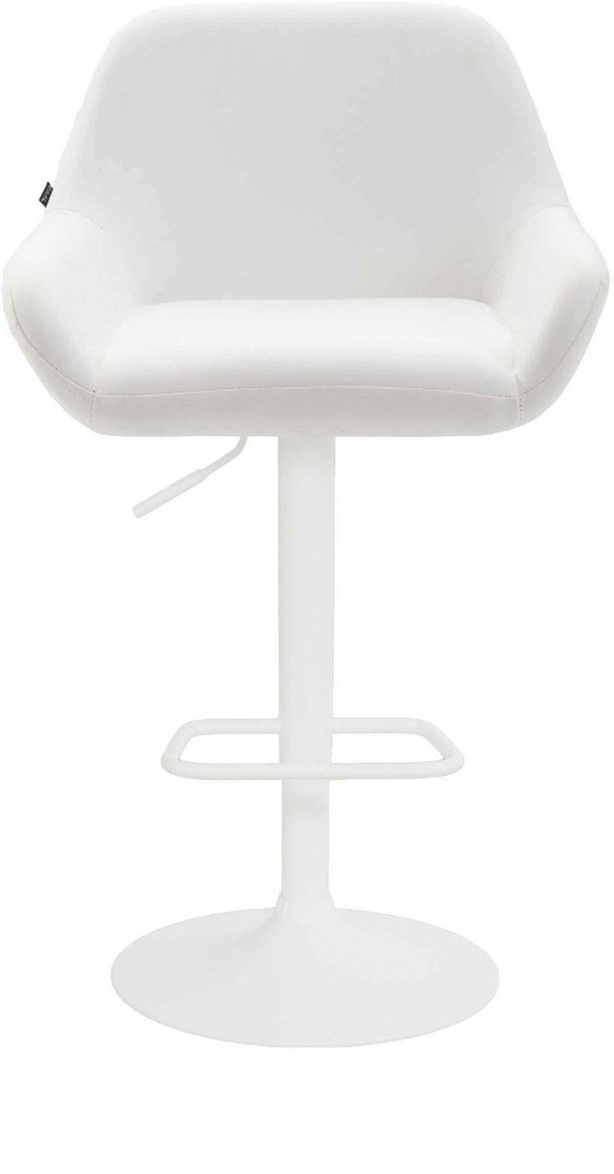 BARHOCKER Detmold 89-109x51x52 cm weiß - Weiß, Leder (51/89/52cm) - furnicato