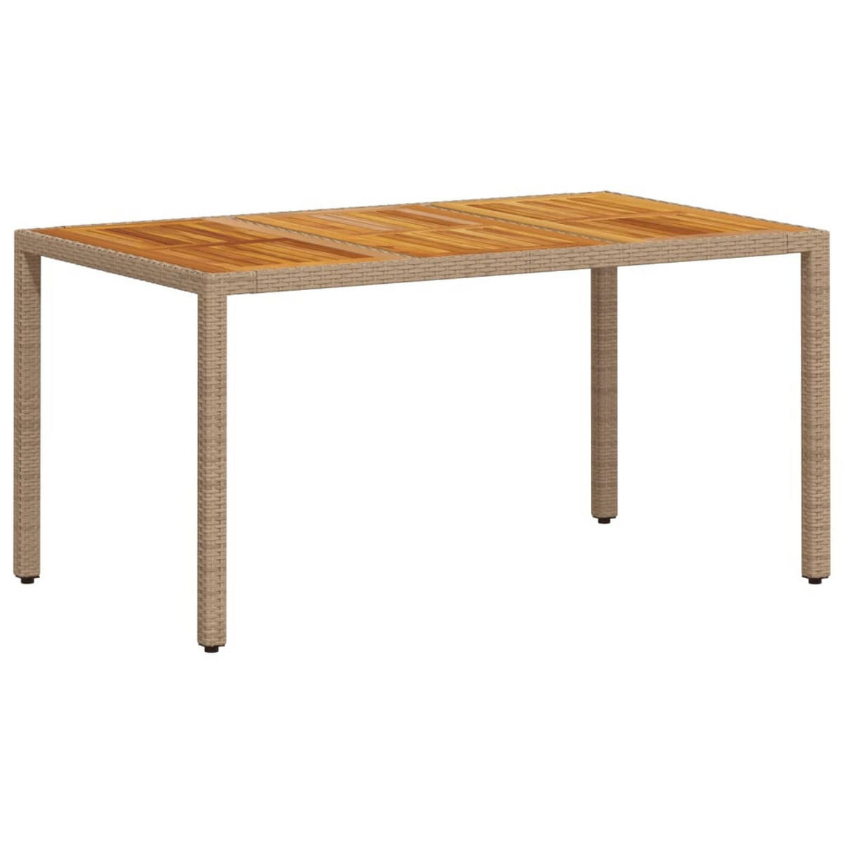 GARTEN-ESSGRUPPE 5-TLG. Mit Kissen Beige Poly Rattan Akazie - Beige/Creme, Kunststoff - vidaXL