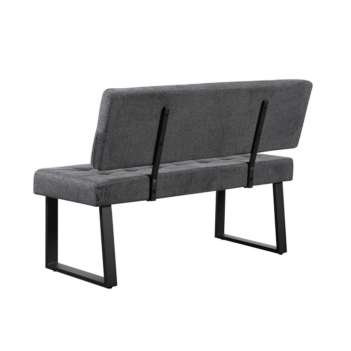 SITZBANK SIGFRID - Anthrazit, Textil/Metall (140/48/56cm) - B&D Home