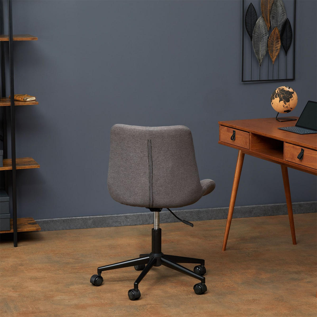DREHSTUHL TALIA - Dunkelgrau, Textil (53/89/61cm) - IDIMEX