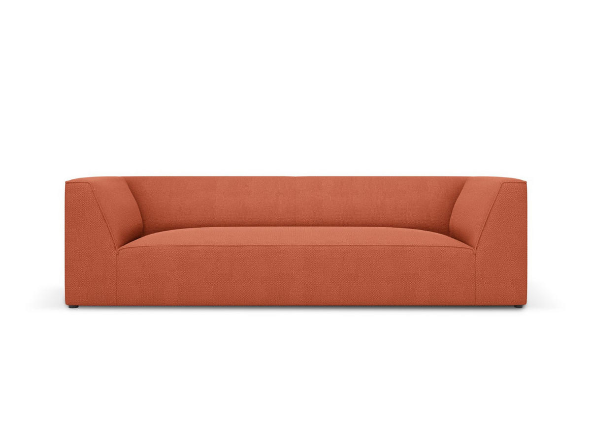 SOFA Ruby aus strukturiertem Stoff koralle 3 Sitzplätze - Koralle, Textil (93/69/232cm) - Micadoni