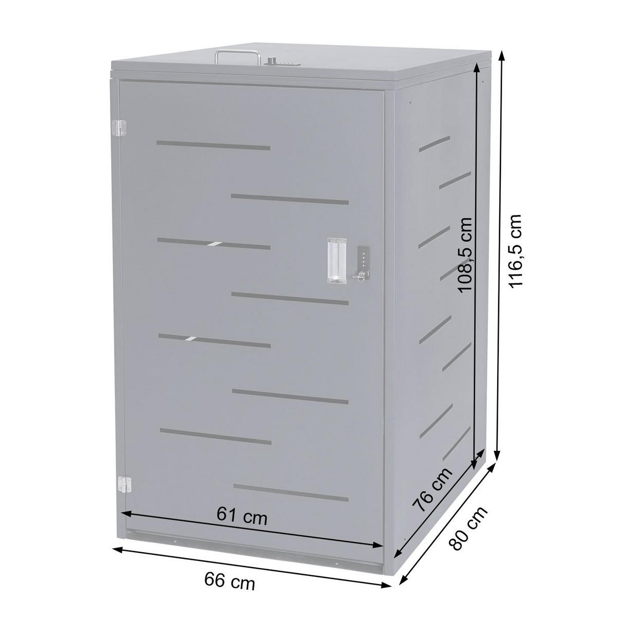 MÜLLTONNENBOX 116,5x66x80cm erweiterbar Anthrazit - Anthrazit, Metall (66/116.5/80cm) - PROREGAL