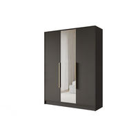 KLEIDERSCHRANK - LESE - 150 - Schwarz - Schwarz Hochglanz/Schwarz, Holzwerkstoff (150/200/51cm) - ALTDECOR