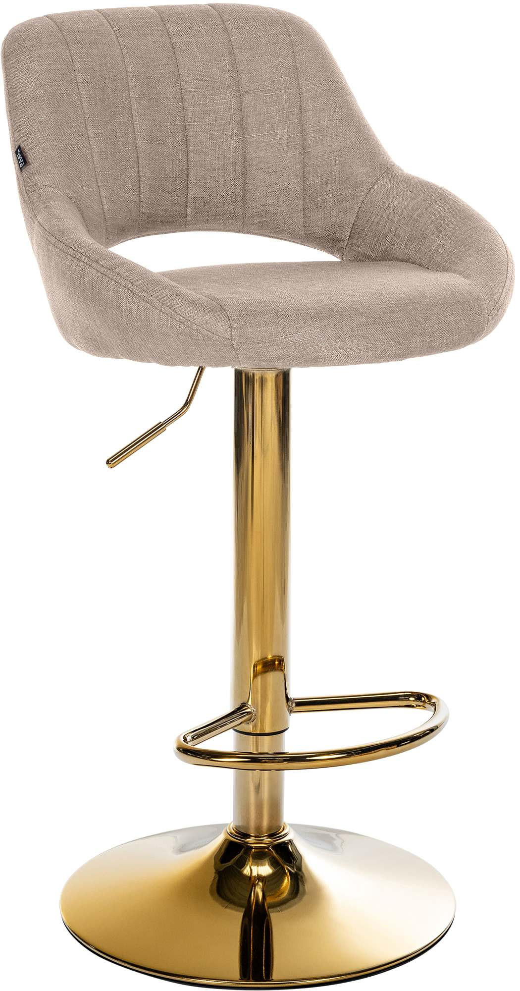 BARHOCKER Stoff Taupe - Taupe/Goldfarben, Textil/Metall (47/85/48cm) - CLP