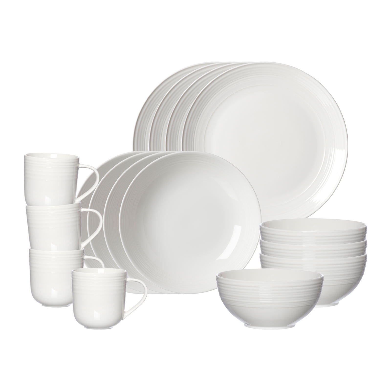 KOMBISERVICE Levi Weiß 16er Set - Weiß, Keramik (36/33/54cm) - Ritzenhoff Breker
