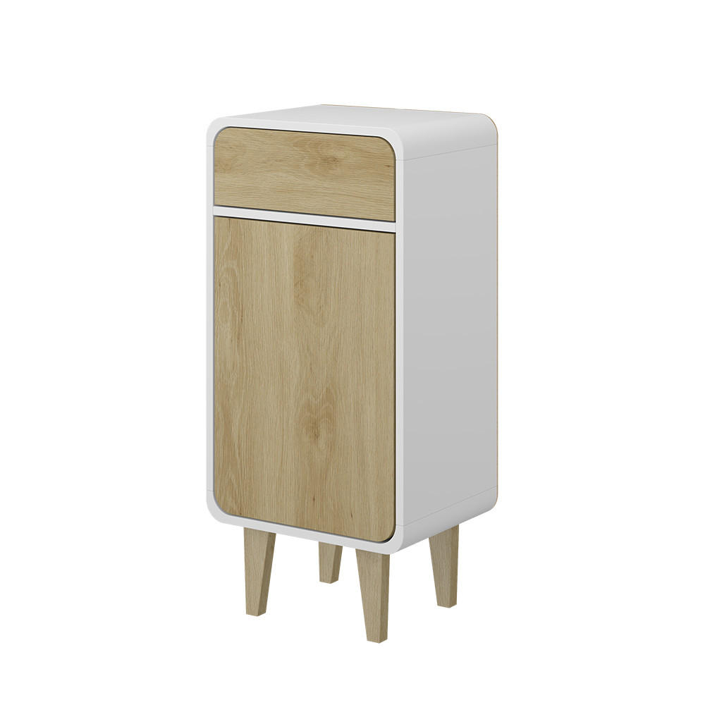 MIDISCHRANK Arla Weiß/Eiche 40 x 81 cm - Eichefarben/Weiß, Holzwerkstoff (40/81/30cm) - Vicco