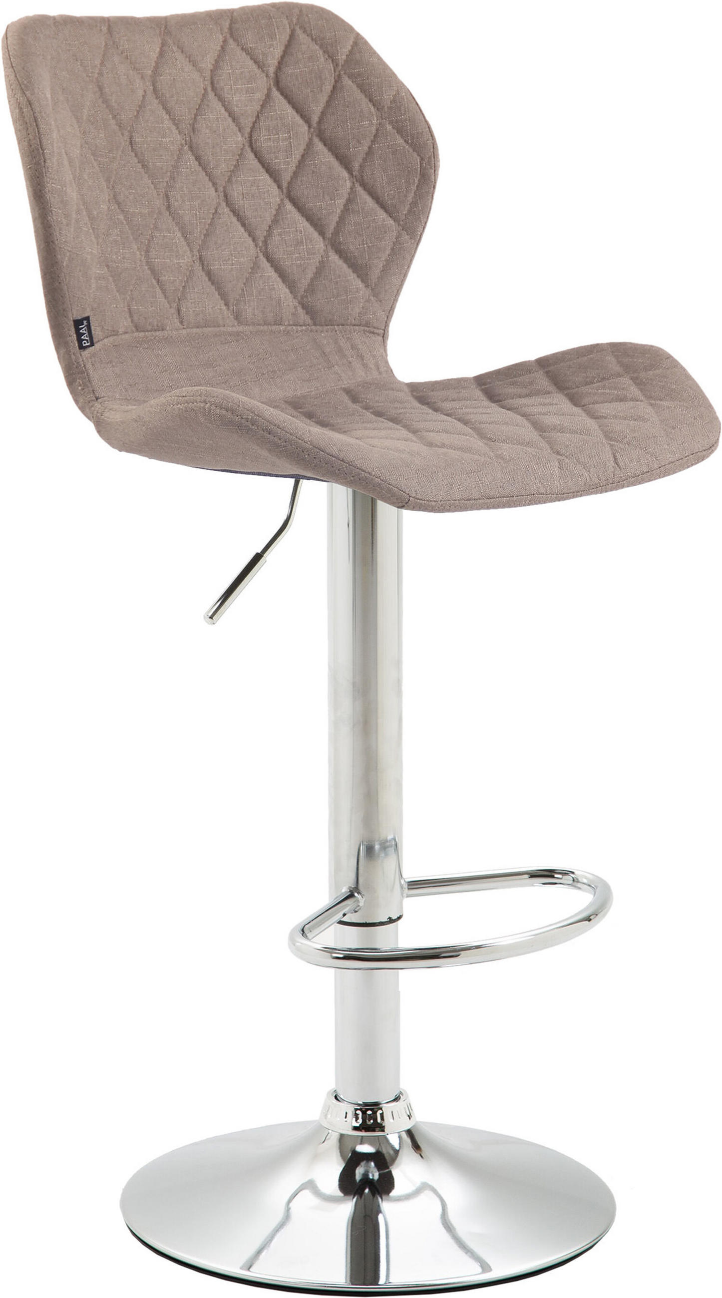 BARHOCKER Cora, Gestell Metall in Chromoptik, Stoff Taupe - Taupe/Chromfarben, Textil/Metall (47/100/51cm) - TPFLiving