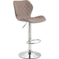 BARHOCKER Cora, Gestell Metall in Chromoptik, Stoff Taupe - Taupe/Chromfarben, Textil/Metall (47/100/51cm) - TPFLiving