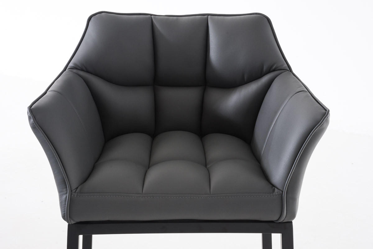 BARHOCKER Gibel Kunstleder Grau Schwarz - Grau, Leder (64/110/48cm) - DELUKE