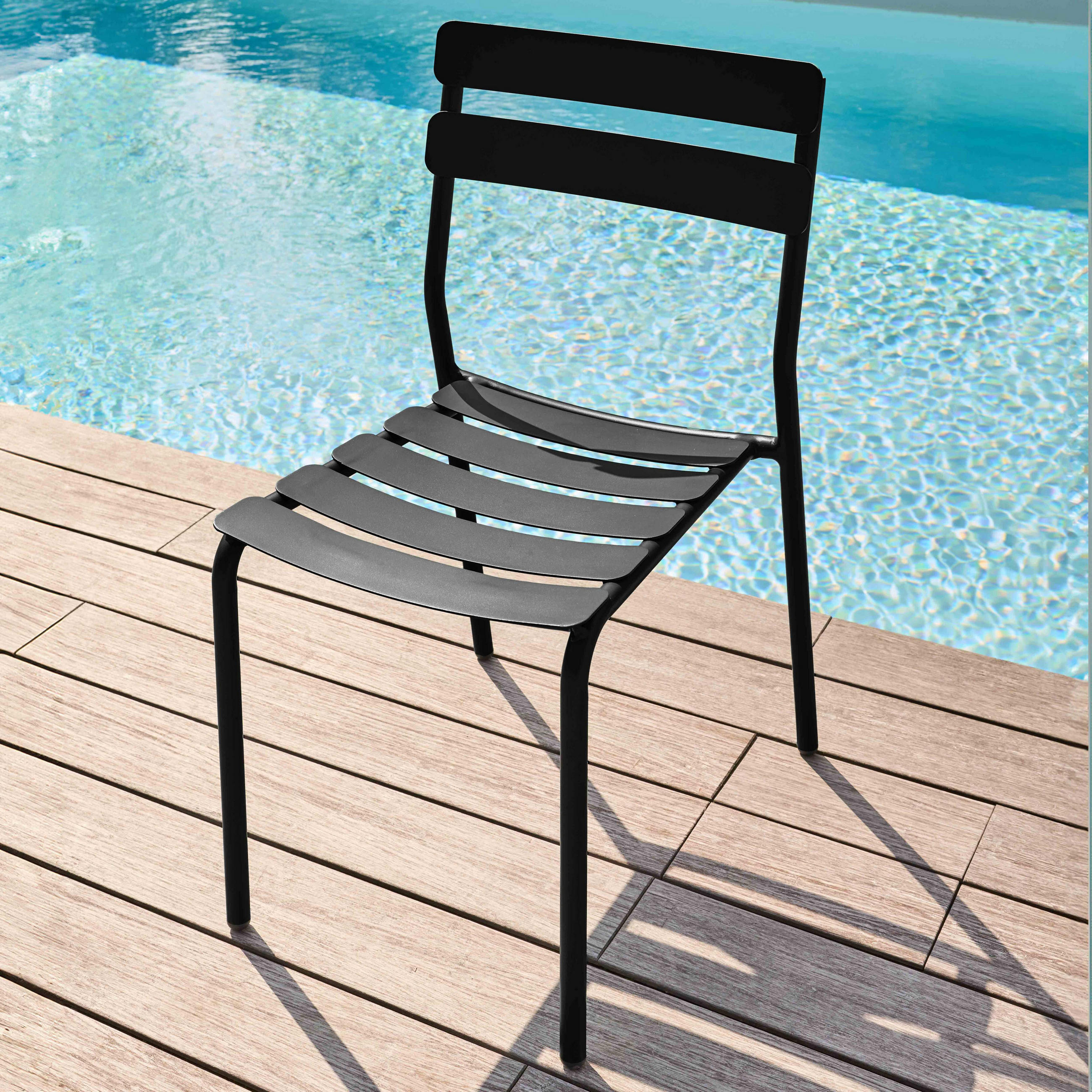 GARTENSTUHL, Schwarz - Schwarz, Metall (47/84/46cm) - Oviala