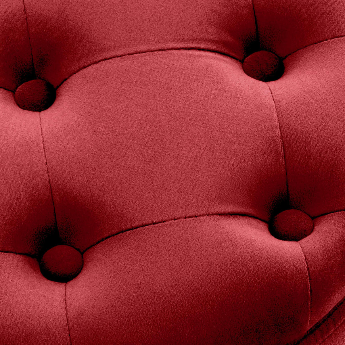 SITZWÜRFEL Samt Rot - Rot/Schwarz, Kunststoff/Textil (44/42/44cm) - CLP