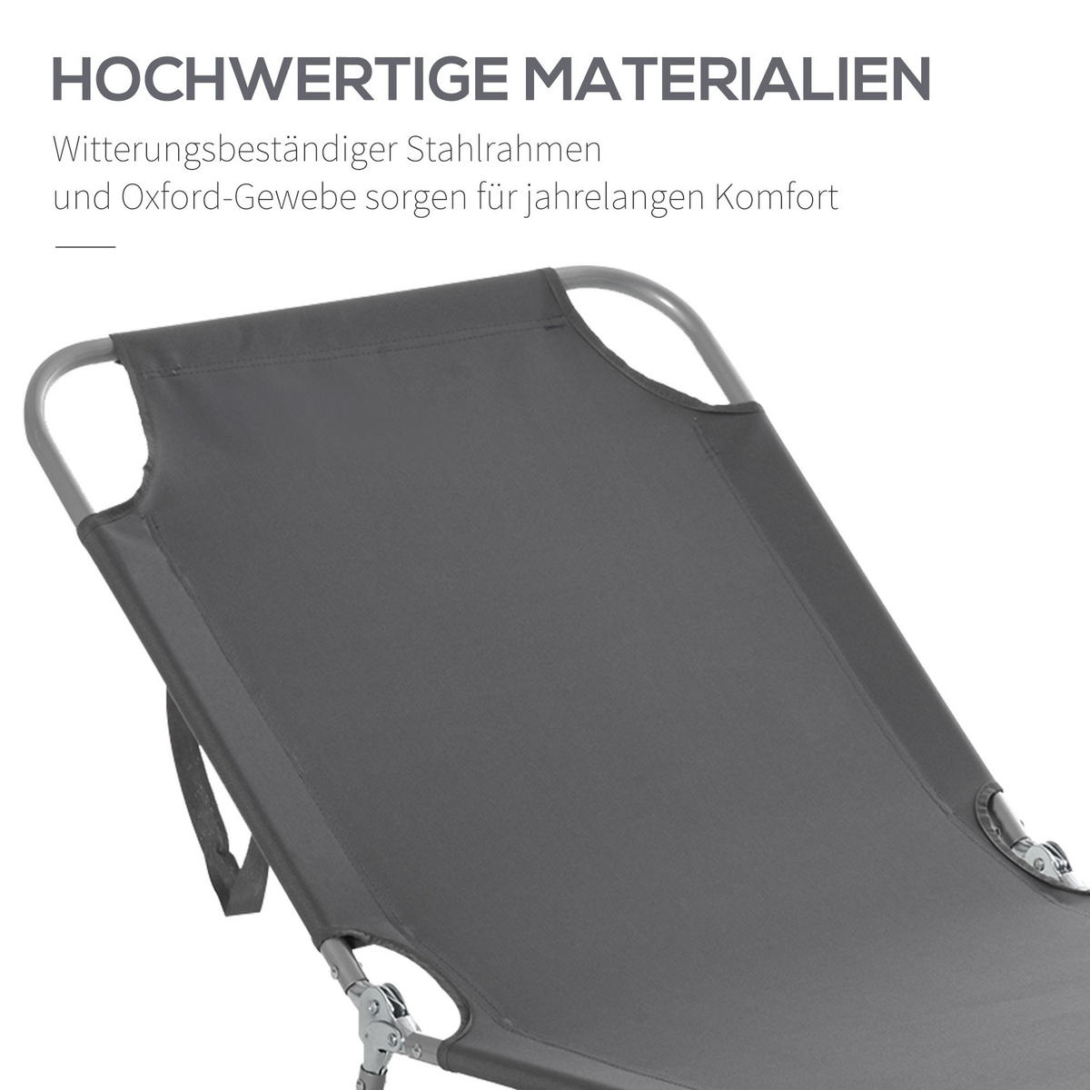 SONNENLIEGE - Blau, Metall (55/24/187cm) - Outsunny