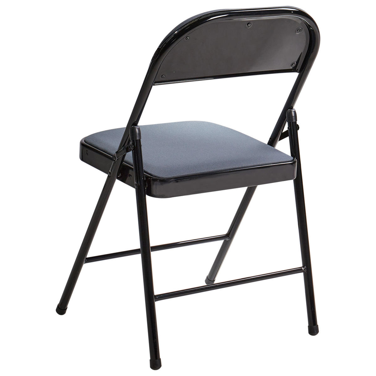 KLAPPSTUHL 4er-Set Metall Dunkelgrau/Schwarz Sparks - Dunkelgrau, Metall (45/77/47cm) - Beliani