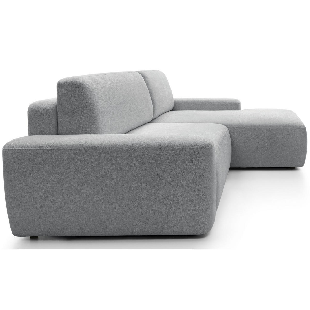 ECKSOFA Baleo Hellgrau Chenille-Bezug - Hellgrau/Schwarz, Kunststoff/Textil (264/162cm) - Selsey