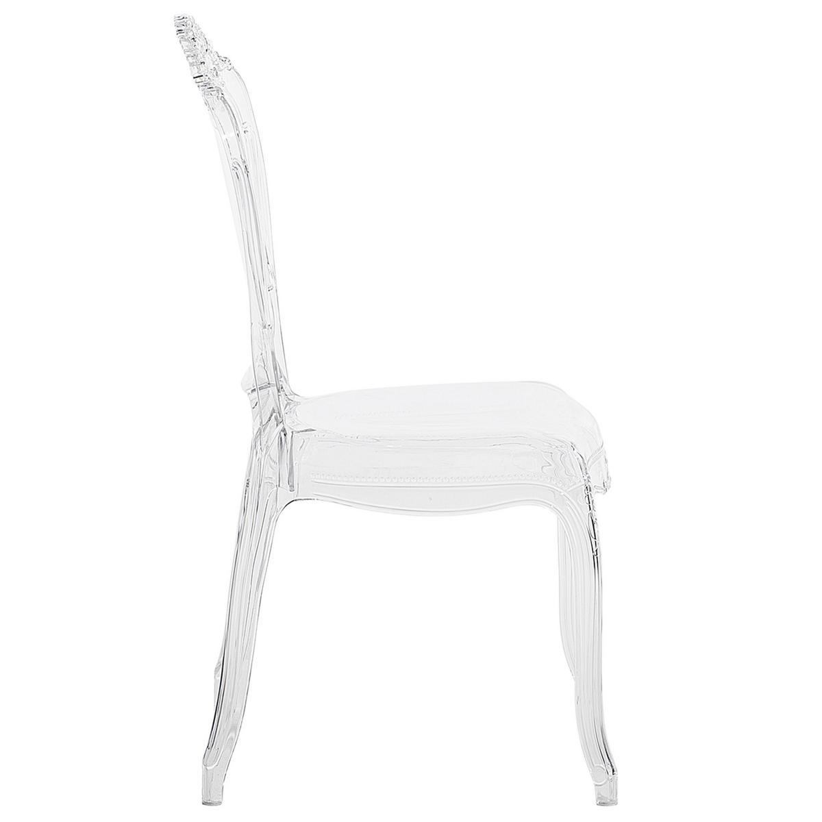 ESSZIMMERSTUHL 2er-Set Kunststoff Transparent Vermont - Transparent, Kunststoff (52/98/52cm) - Beliani