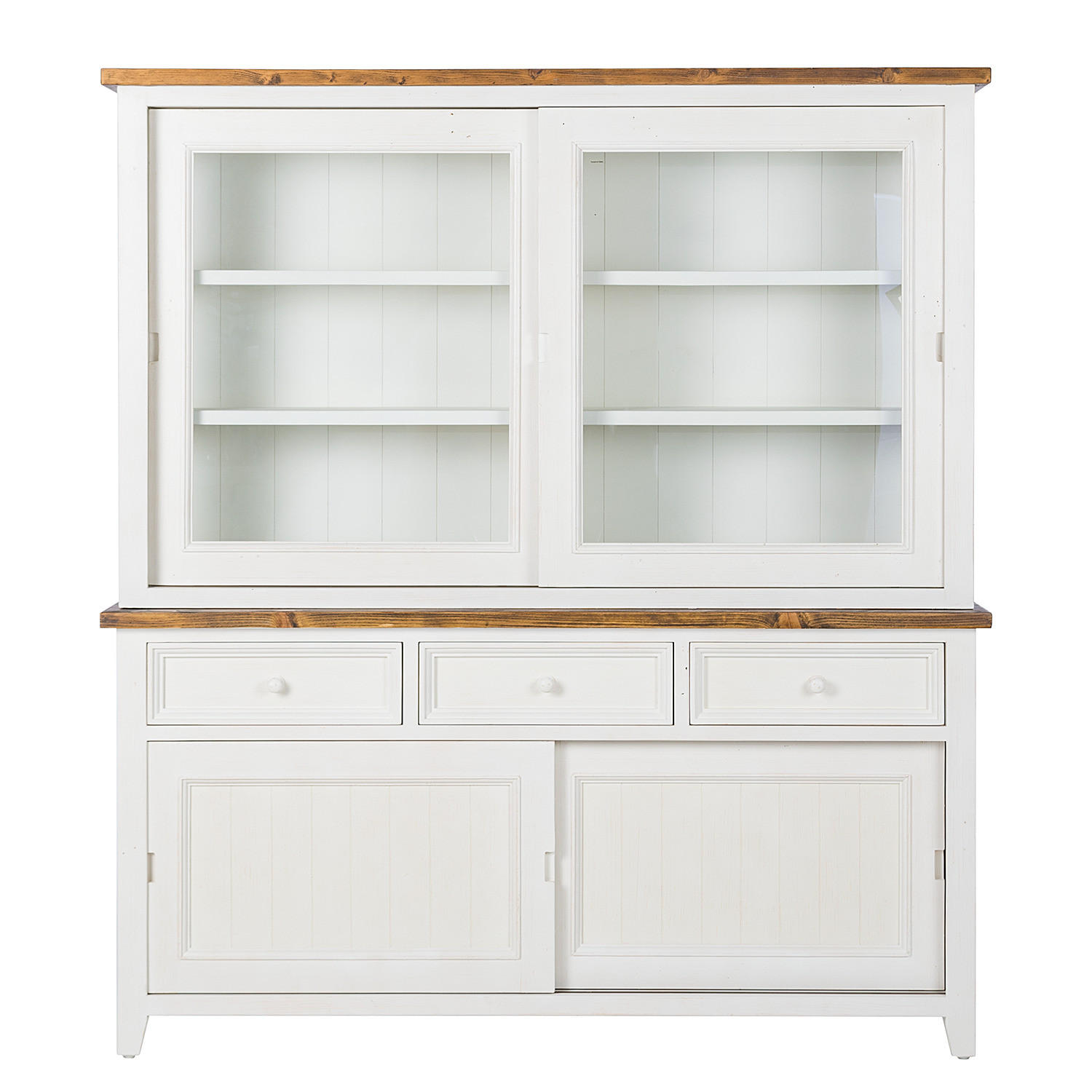 BUFFET - Kiefer massiv - Weiß, Holz (180/200/50cm) - home24