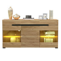 SIDEBOARD 140/35/80 cm aus Spanplatte mit LED-Beleuchtung Eichefarben - Naturfarben, Holzwerkstoff (140/80/35cm) - Modenvie