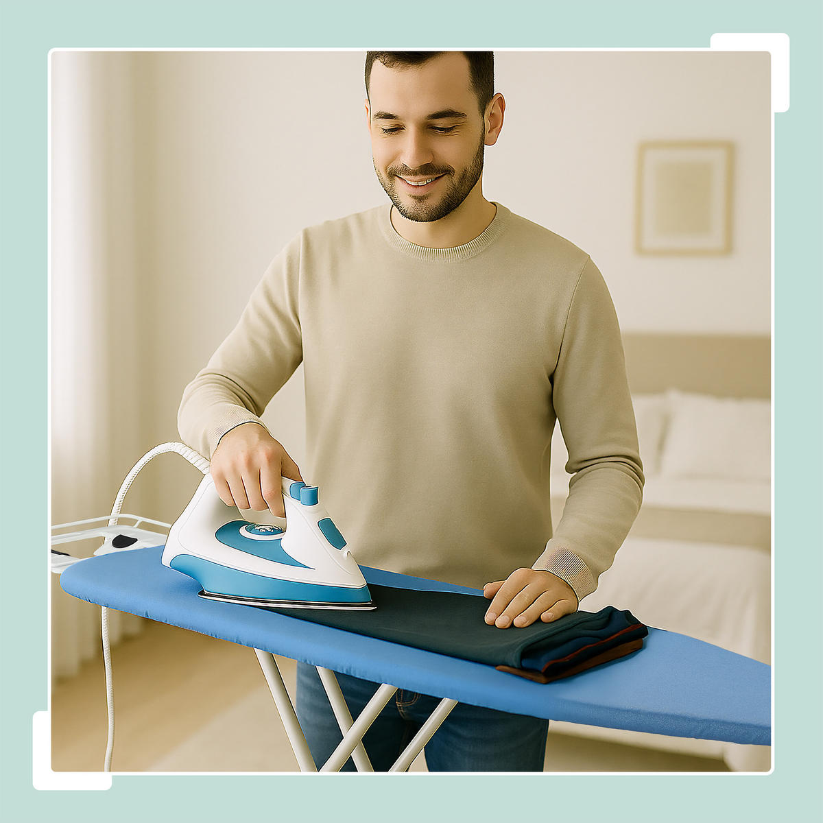 ŽEHLIACA doska - viacfarebná, kov/textil (143/38cm) - Relaxdays