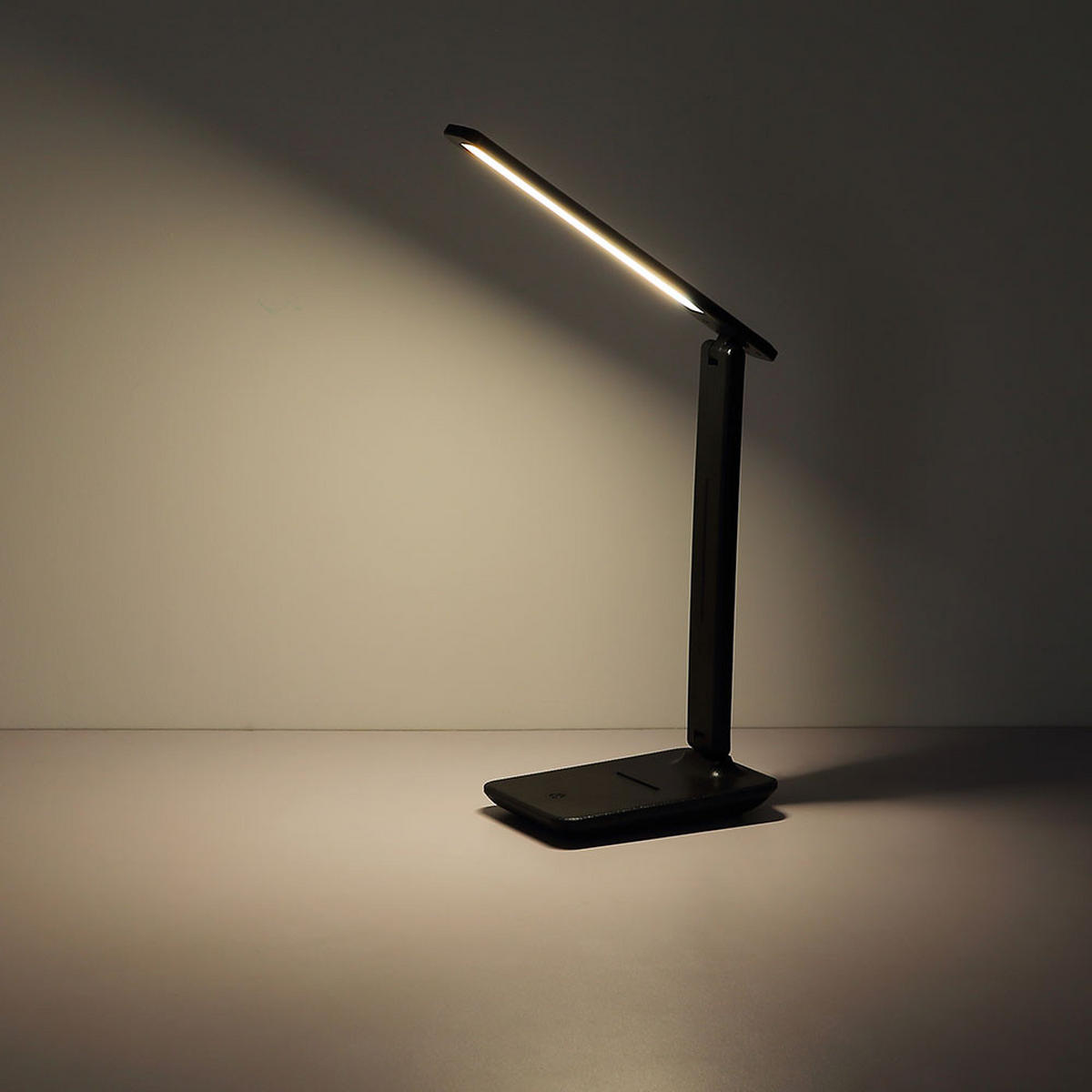 LED TISCHLEUCHTE Brighton Schwarz Kunstleder - Schwarz, Kunststoff (38/11.5/50cm) - Globo Lighting