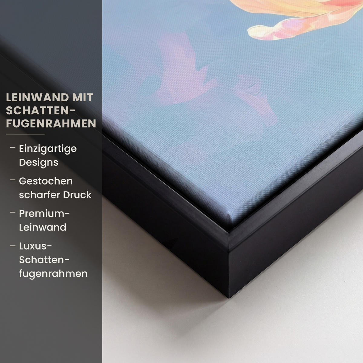 LEINWAND Bilder mit Rahmen - Tulpen - Rosa Akzente - Blau - 40x30 - Pastellblau, Textil (40/30cm) - MuchoWow