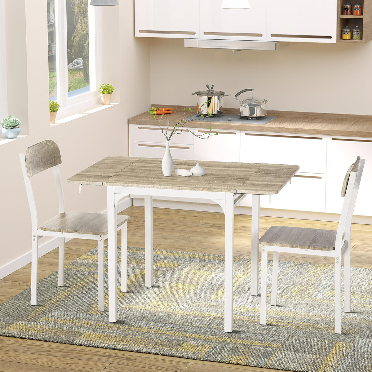 ESSGRUPPE mit 1 Tisch und 2 Stühlen Naturfarben 110.0/70.0/75.0 cm - Naturfarben, Holzwerkstoff (70/75/110cm)
