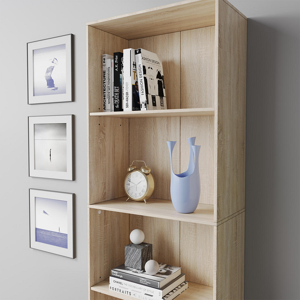 BÜCHERREGAL Bob Sonoma 60 x 190 cm mit 5 Fächern - Sonoma Eiche, Holzwerkstoff (60/190/30.4cm) - Vicco