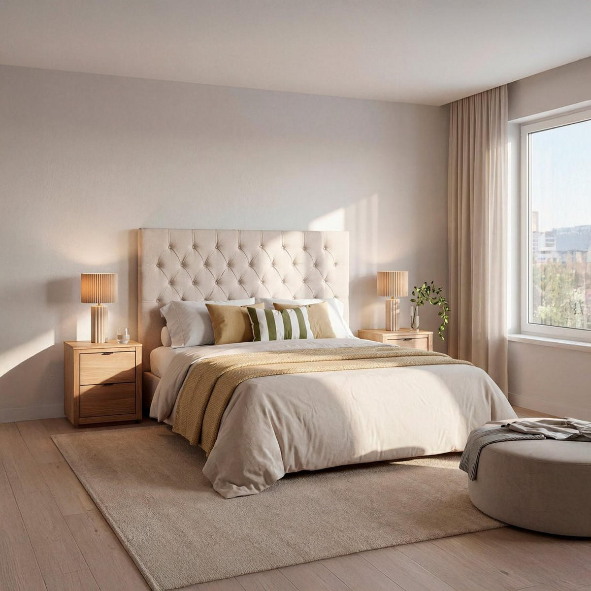 KOPFTEIL DOPPELTES Amber Beige 165 cm x 120 cm - Beige, Textil (165/7cm) - Klast Home