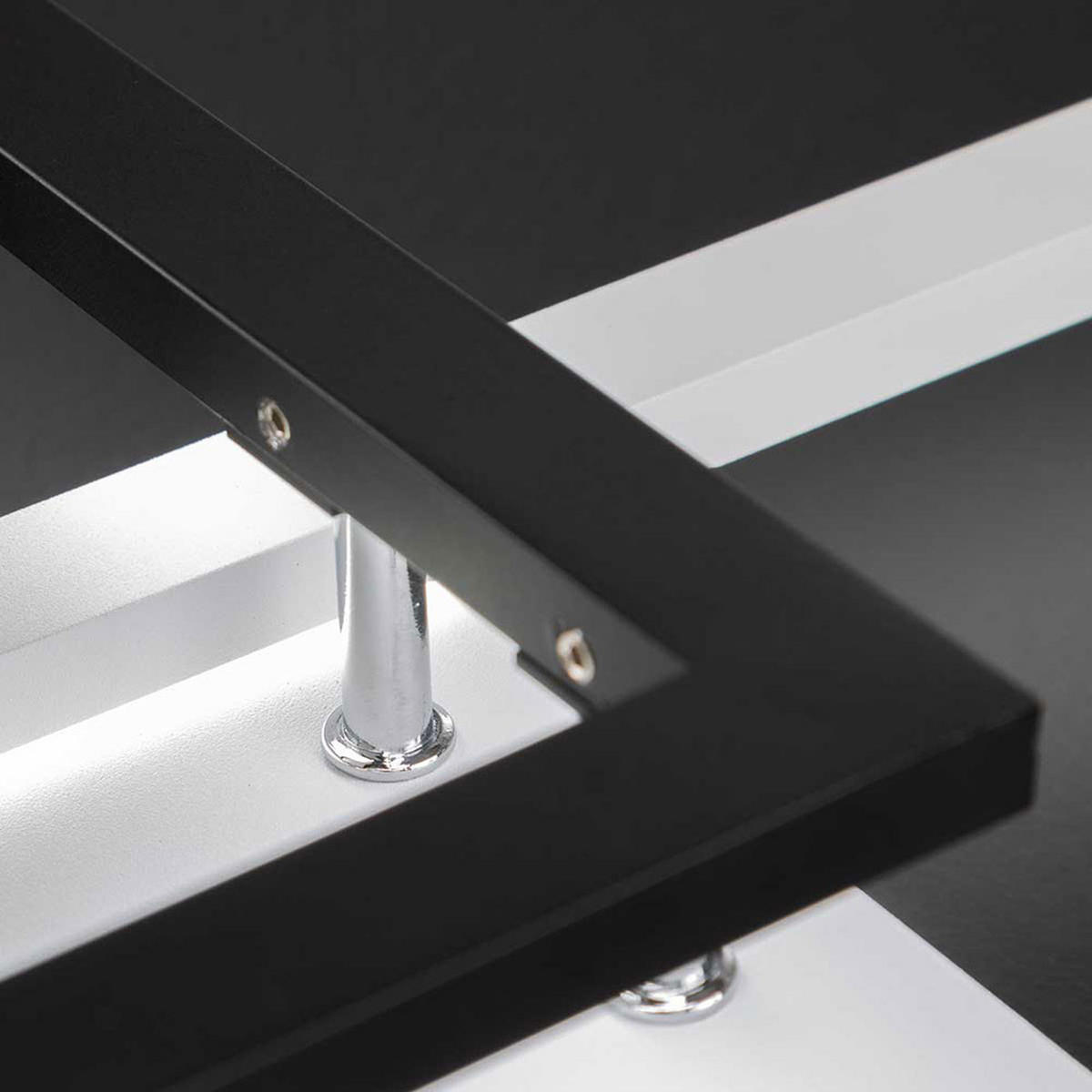 LED DECKENLEUCHTE Schwarz Weiß Quadrat - Weiß, Kunststoff/Metall (48/31/7cm) - Wofi