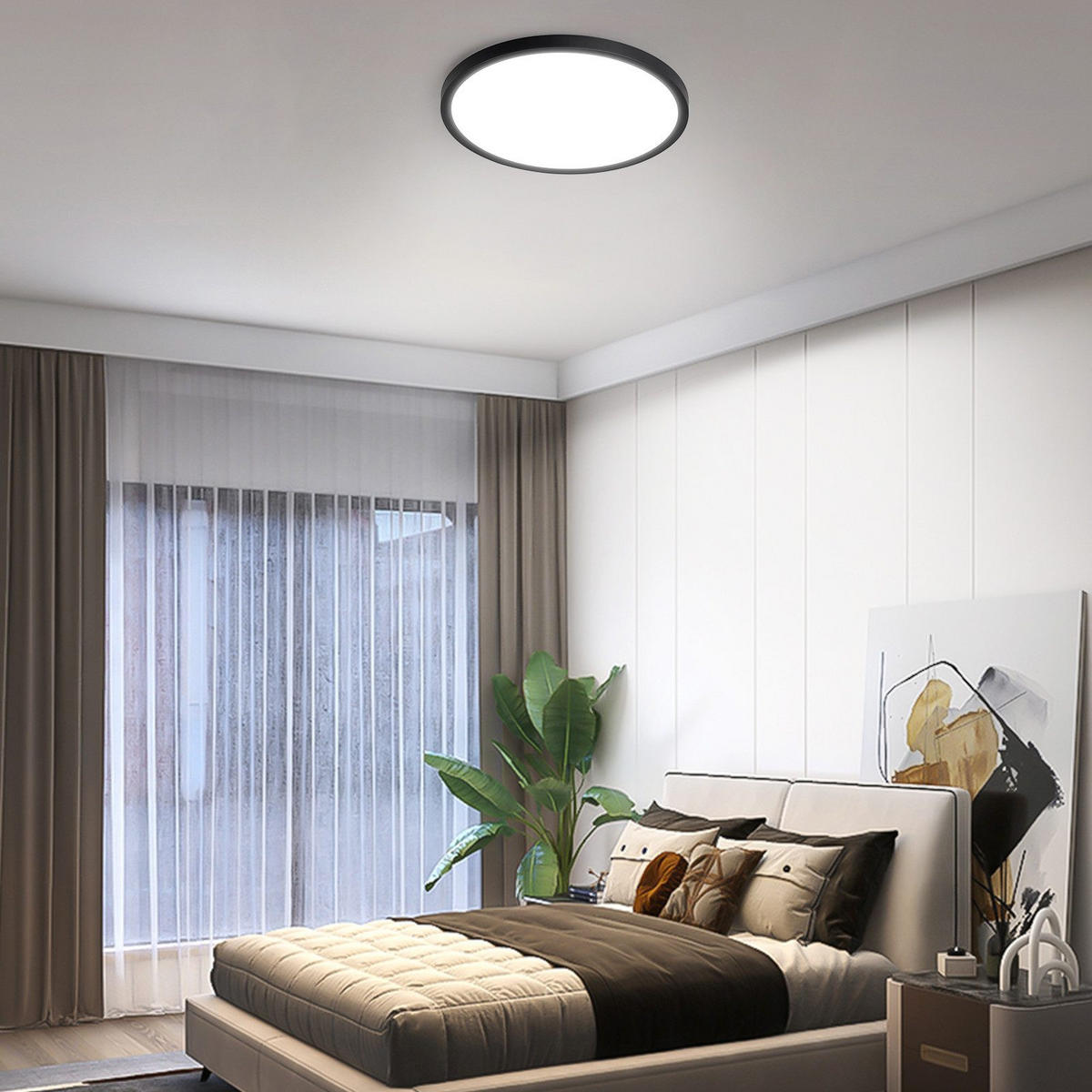 LED-DECKENLEUCHTE Malatesta 18/18/2.6 cm - Schwarz, Kunststoff (18/18/2.6cm) - Nettlife