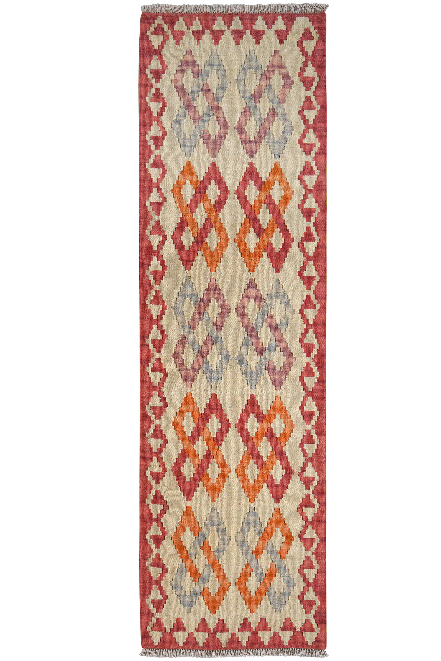 HANDWEBTEPPICH Kelim Gashgai Beige 193/57 cm Schurwolle - Beige, Textil (57/193cm) - Looma