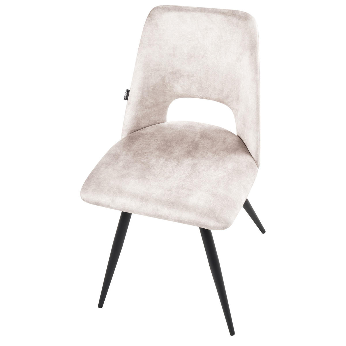 ESSZIMMERSTUHL 2er-Set drehbar Samtstoff Hellbeige Hallett - Beige, Textil (50/83/57cm) - Beliani
