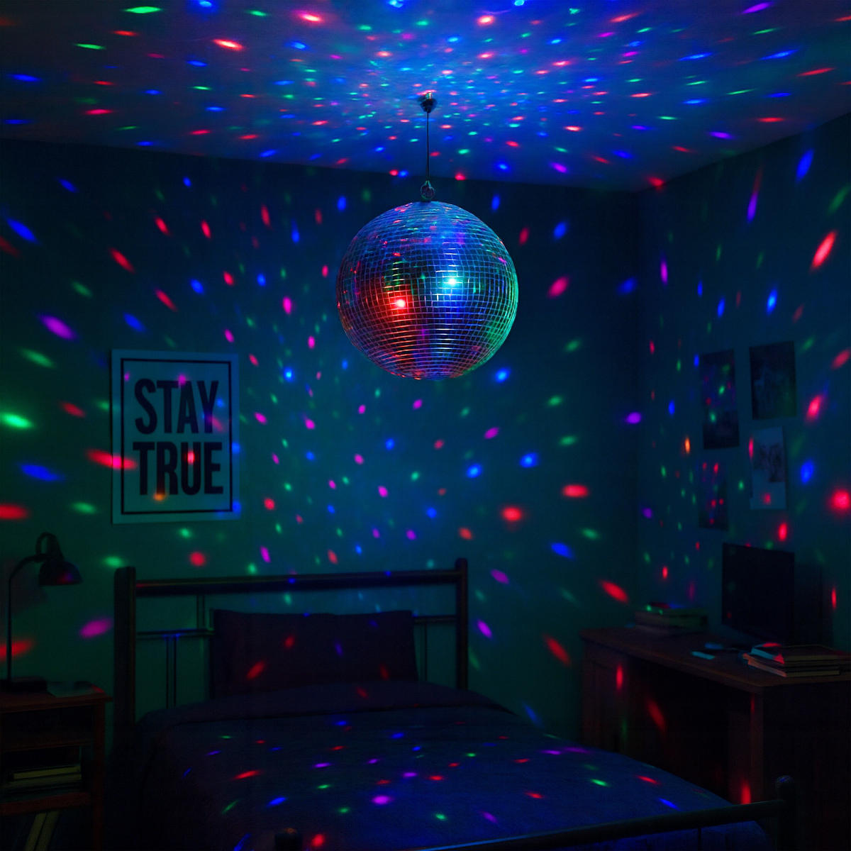 DISCOKUGEL - Silberfarben, Glas/Textil (25/29/25cm) - Relaxdays