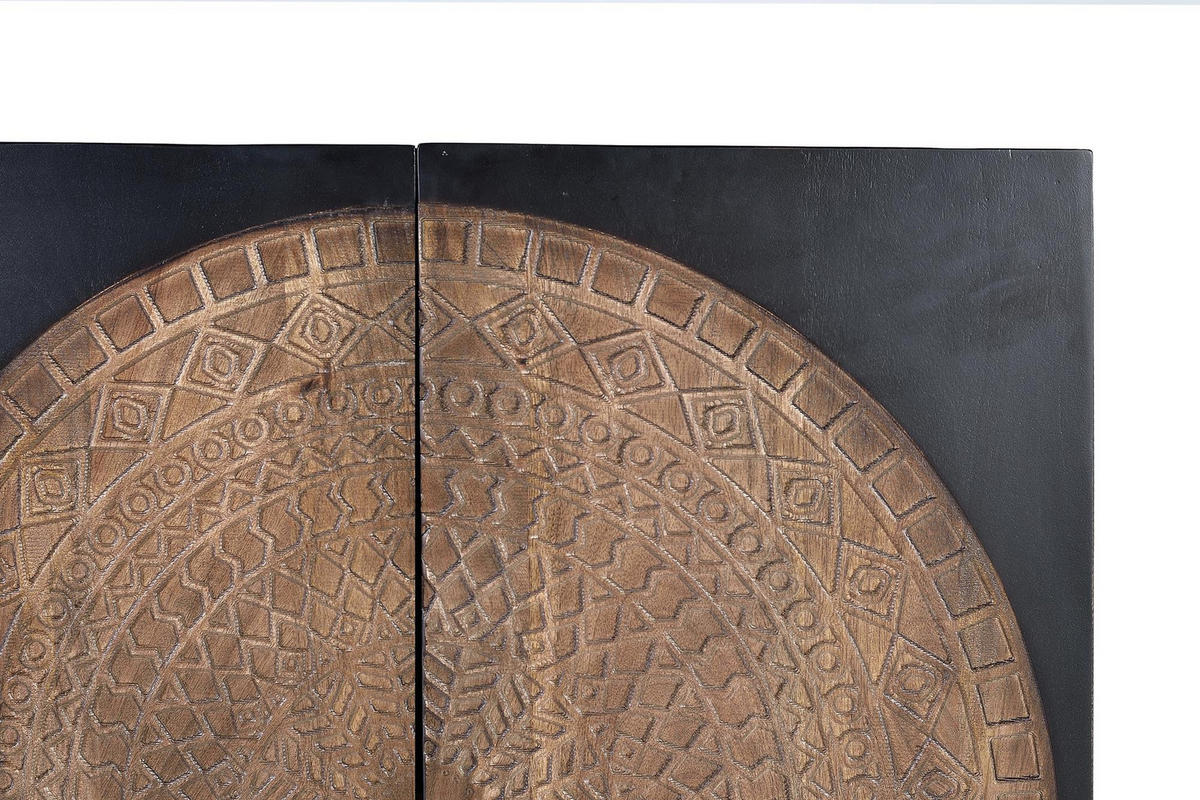 SIDEBOARD aus Mangoholz und Metall - Dunkelbraun, Holz (40/90/145cm) - Giner y Colomer