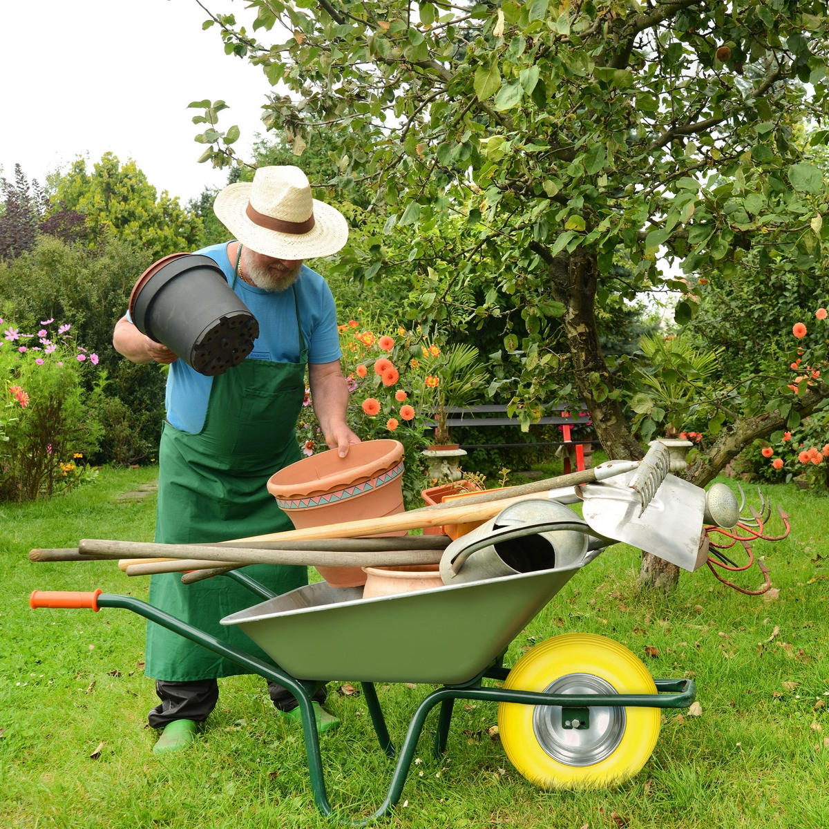 SCHUBKARRENRAD - Gelb, Metall (9.5/39/39cm) - ECD-Germany