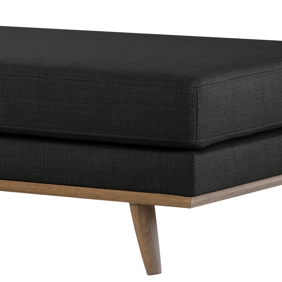 HOCKERBANK - Eichefarben/Schwarz, Eichenholz/Textil (180/43/81cm) - home24