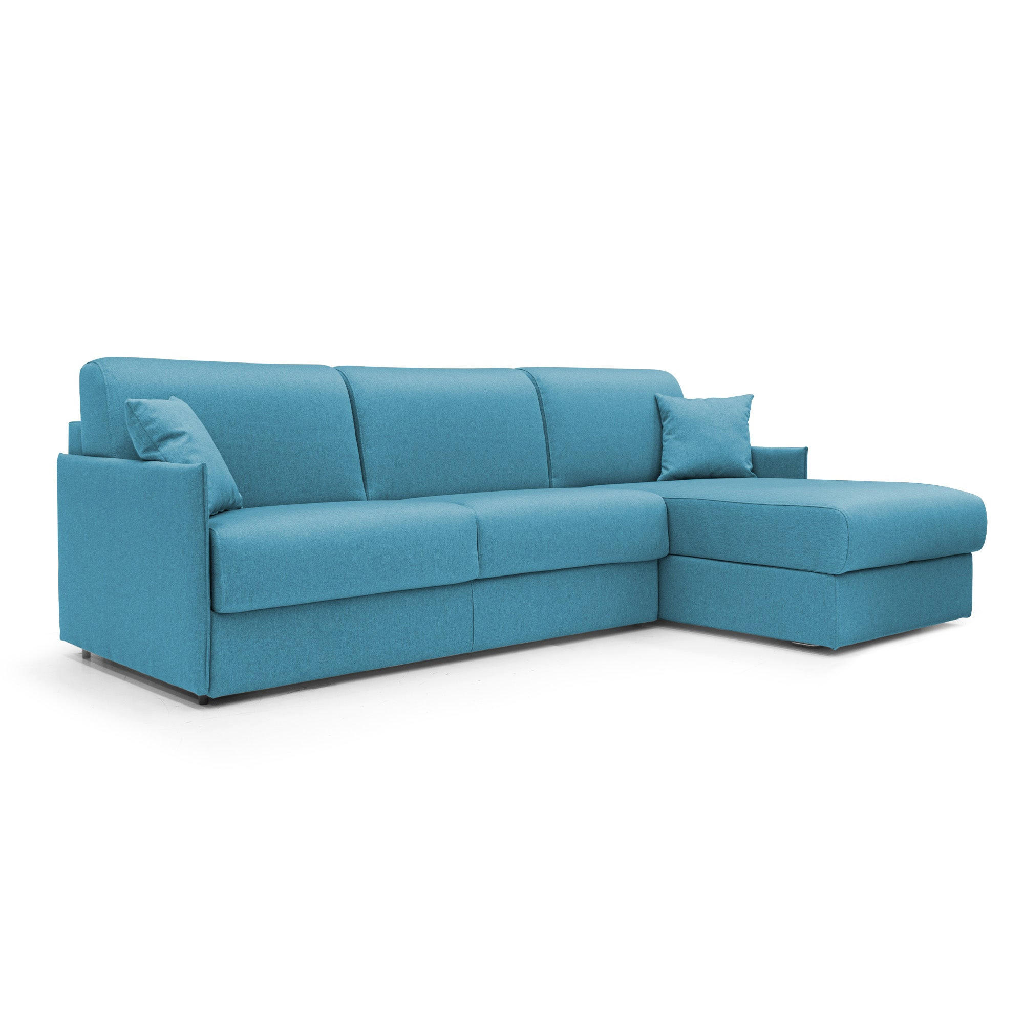 ECKSOFA LINKS Evans - Hellblau, Textil (252/96cm) - Divani.store