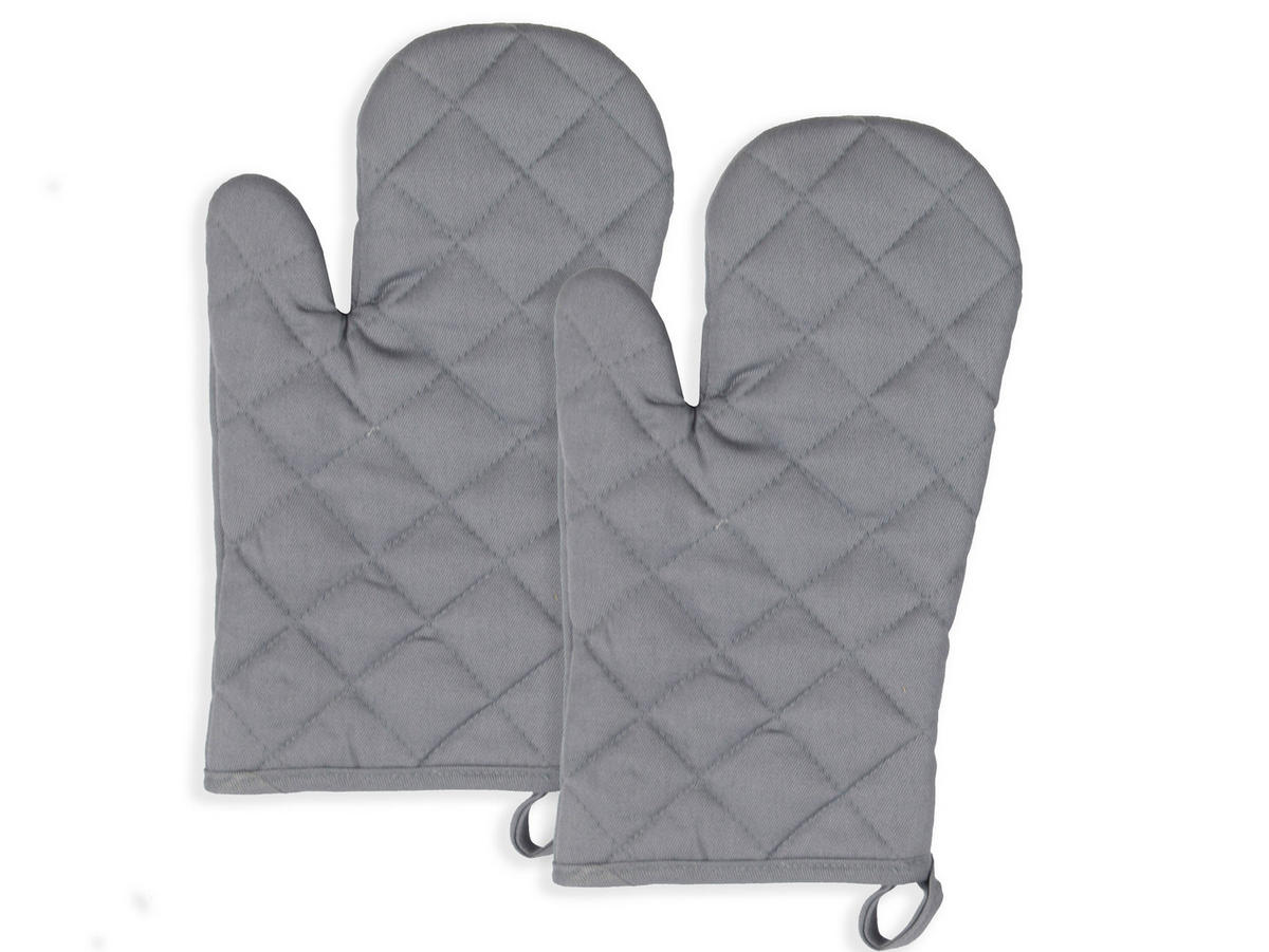 OFENHANDSCHUHE, 18x28 cm, 100% Baumwolle, Grau - Grau, Textil (18/28cm) - Zollner