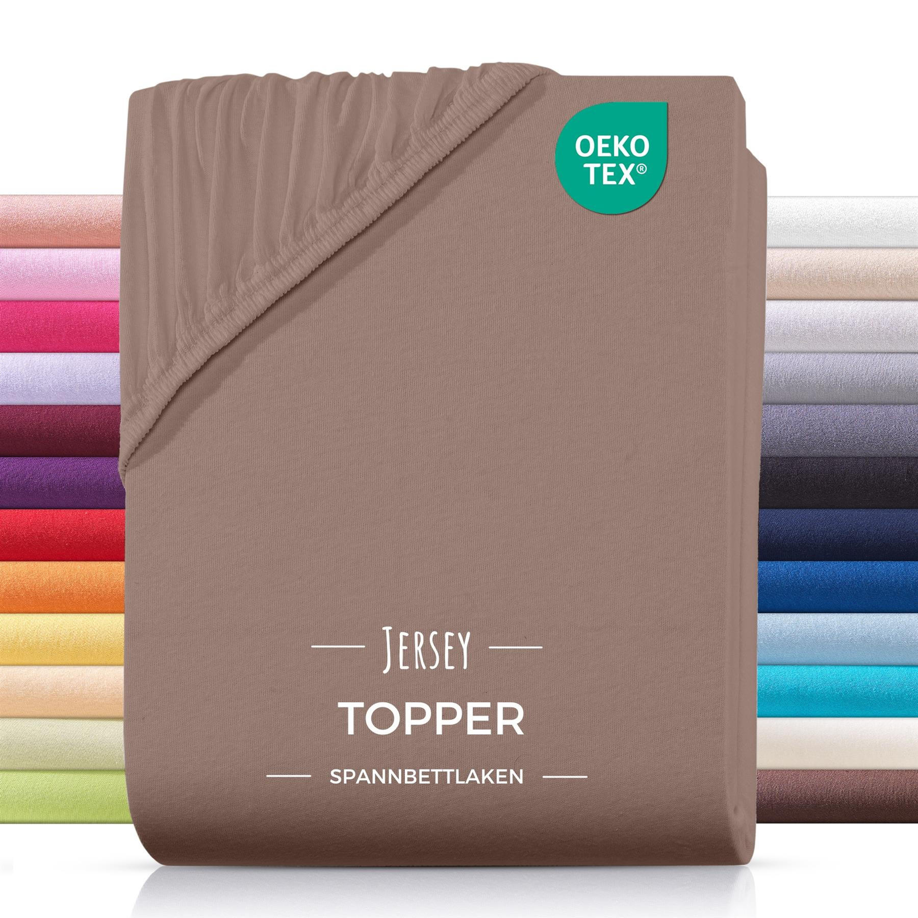 TOPPER-SPANNBETTLAKEN Jersey Bettlaken 200x200 cm Nougat - Hellbraun, Textil (200/200cm) - Carpe Sonno