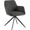 ESSZIMMERSTUHL Cord Grau - Schwarz/Grau, Textil/Metall (56/81/62cm) - CLP