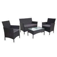 GARTEN-GARNITUR Lounge-Set Anthrazit - Anthrazit, Metall - PROREGAL