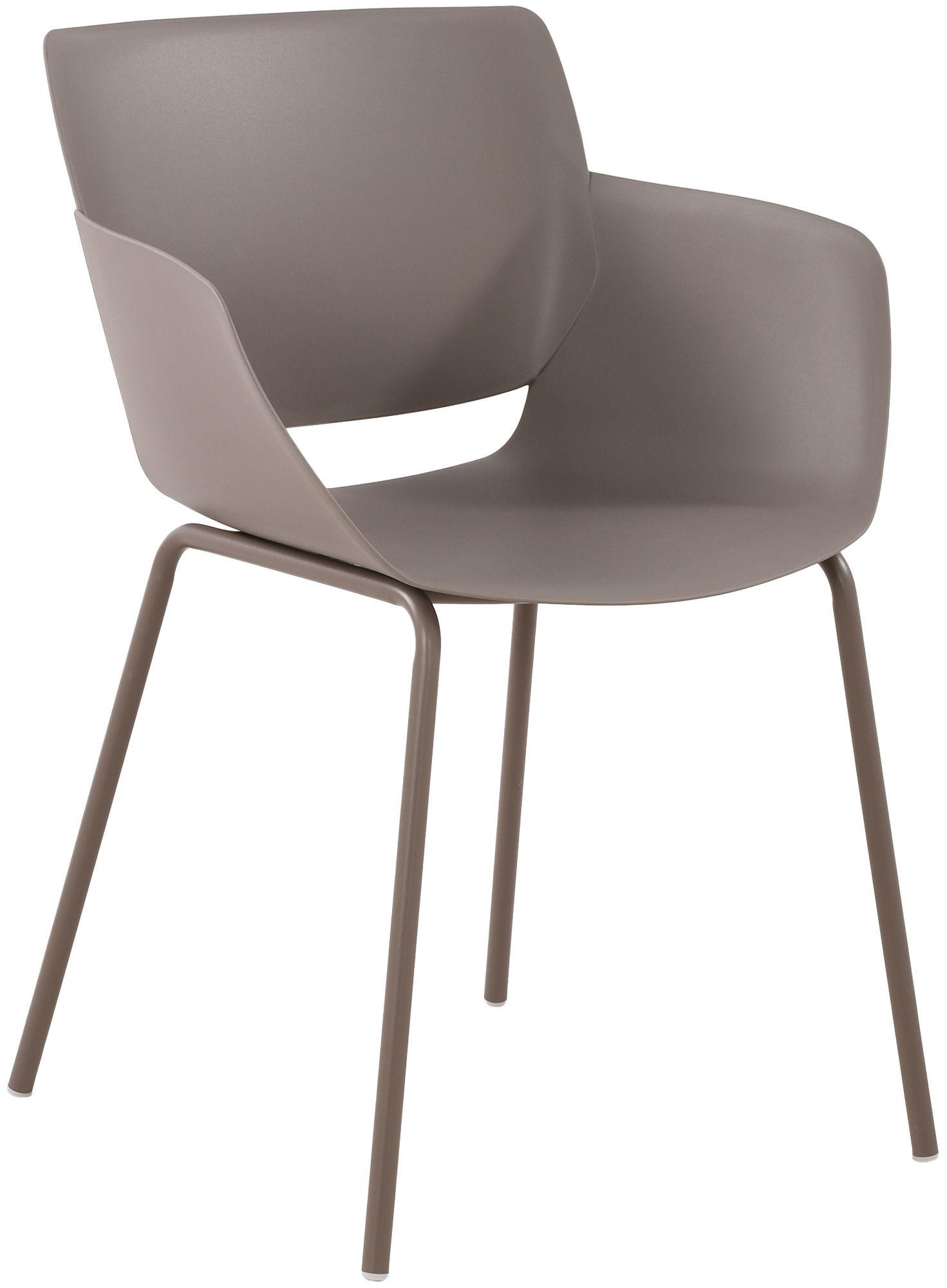 STUHL Kunststoff Taupe - Taupe, Kunststoff/Metall (58/80/54cm) - CLP