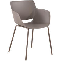 STUHL Kunststoff Taupe - Taupe, Kunststoff/Metall (58/80/54cm) - CLP