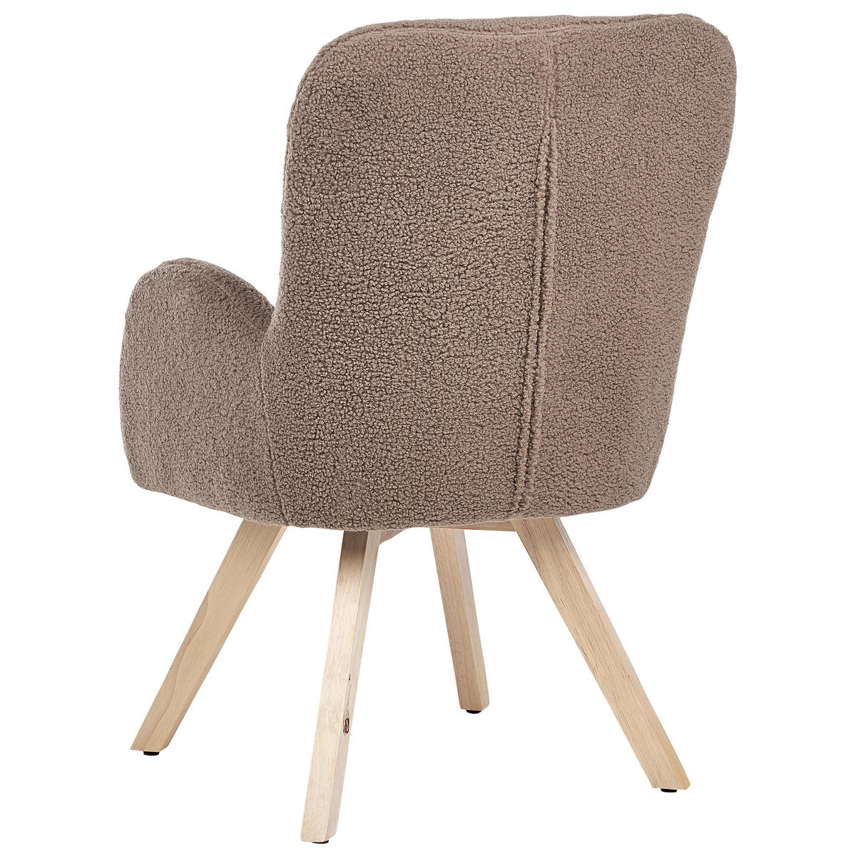SESSEL Bouclé Braun Bjarn - Braun, Textil (60/90/55cm) - Beliani