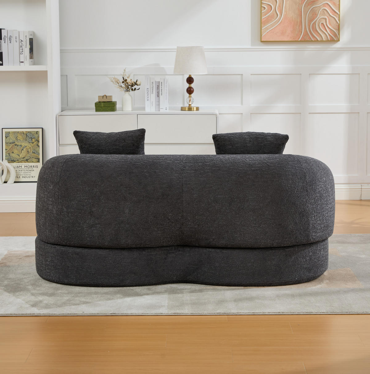 SOFA 2-in-1 mit Schlaffunktion 157 cm Chenille Dunkelgrau - Dunkelgrau, Kunststoff (84/65/157cm) - Meubliv