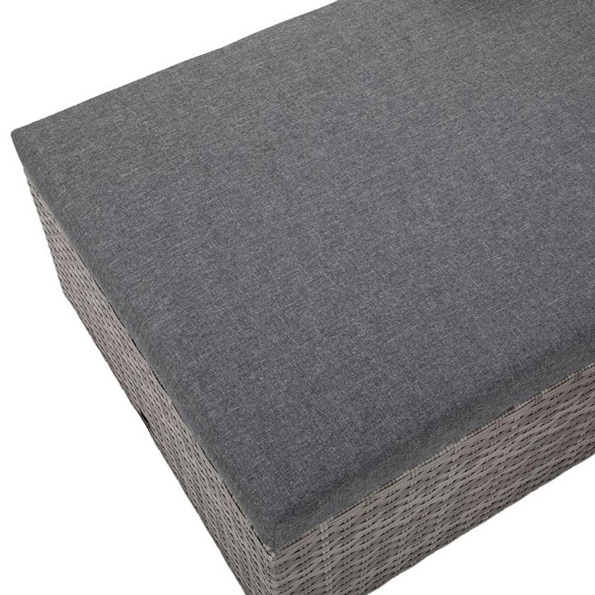 GARTENSET Sevilla, aus Technorattan, Ecksofa mit Couchtisch, Grau - Grau, Kunststoff - Beautysofa